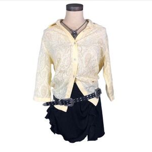 Unbranded Women's Yellow and Cream Blouse